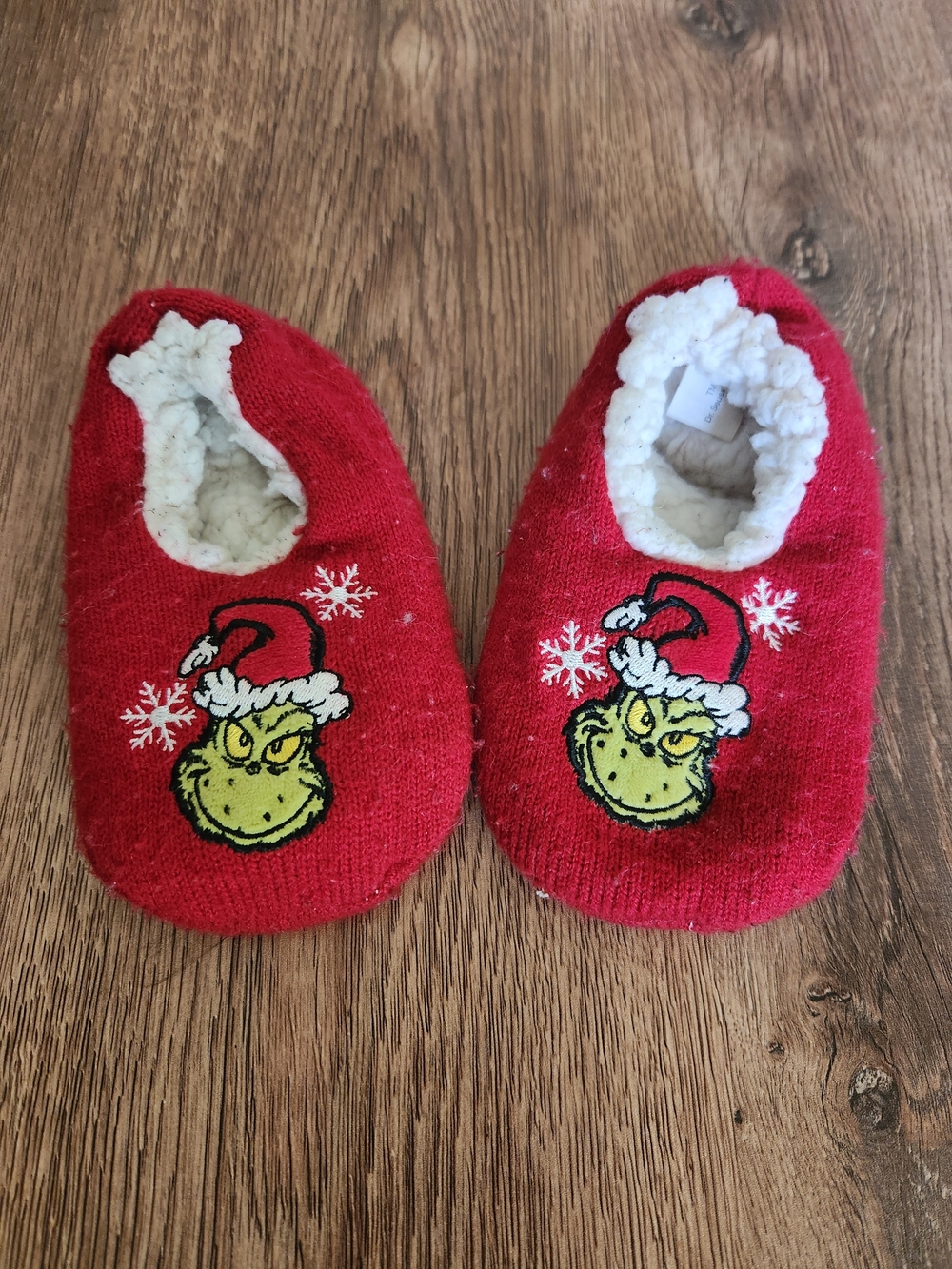 Kids Red Grinch Holiday Slipper Socks